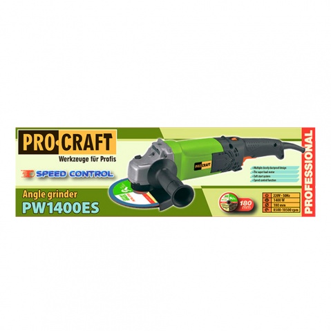 Úhlová bruska Procraft PW1400ES, 180mm | PW1400ES